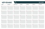 Pizarra de planificación mensual tipo cuadricula personalizable